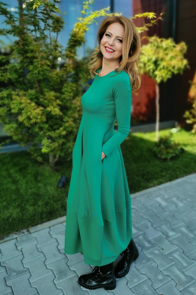 Rochie lunga  tip lalea, din bumbac