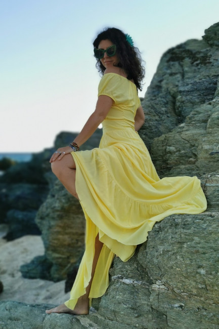 Rochie Irene galbena