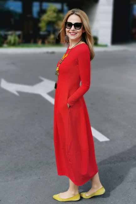 Rochie lunga  tip lalea, din bumbac