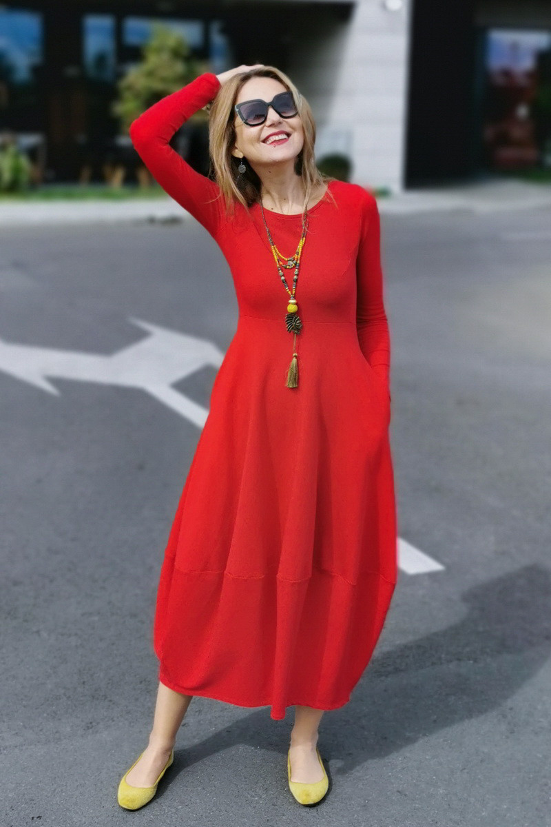 Rochie lunga  tip lalea, din bumbac