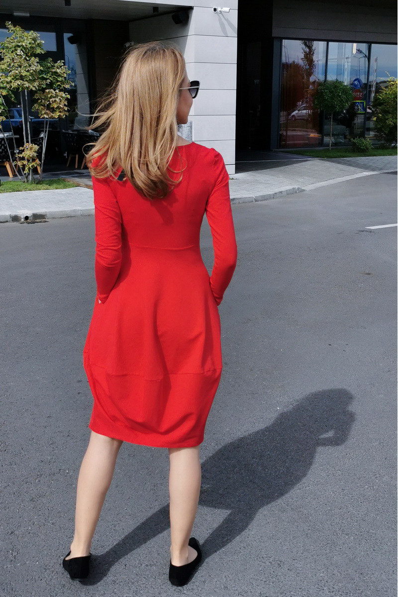 Rochie casual din bumbac uni