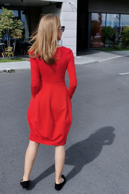 Rochie casual din bumbac uni