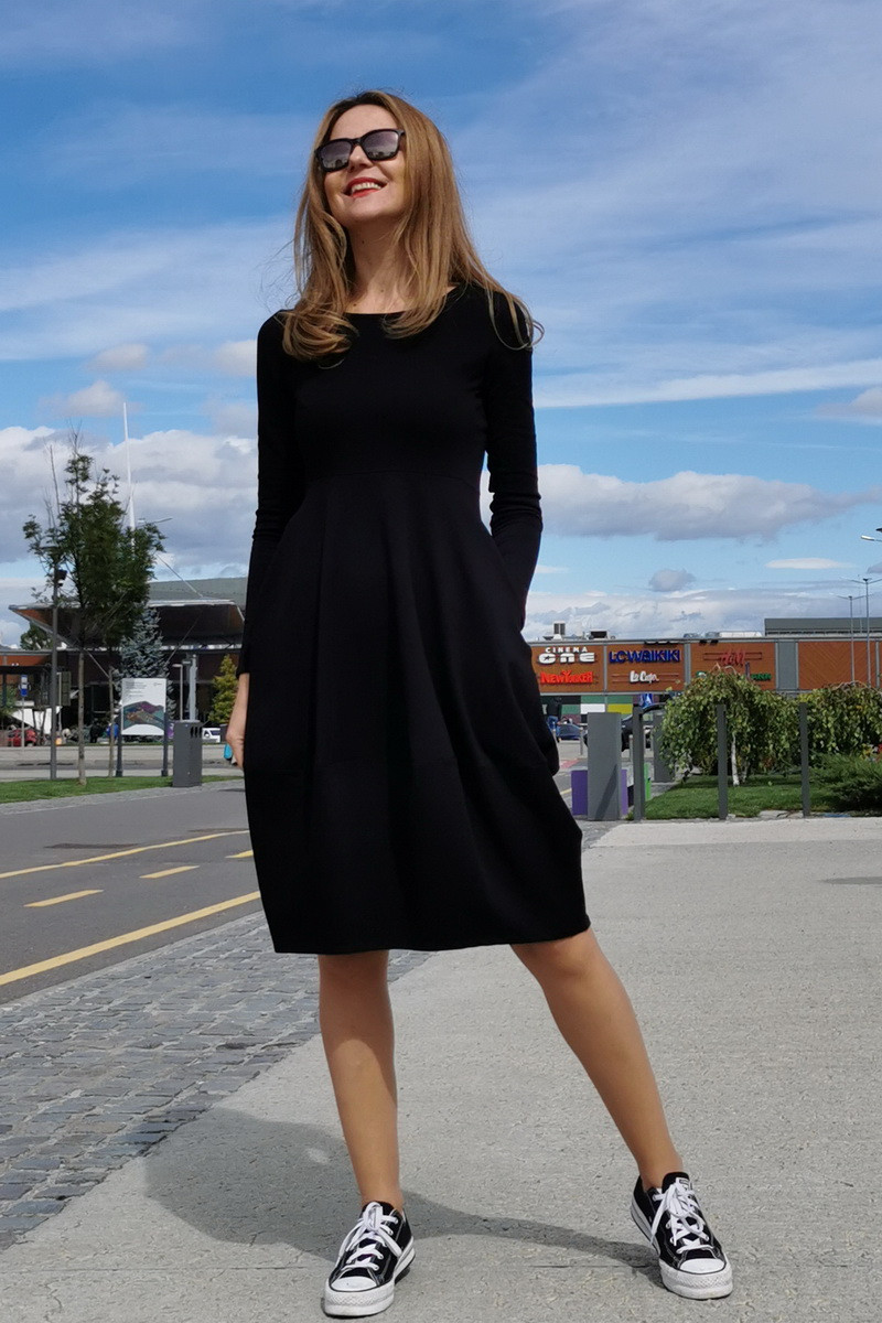 Rochie casual din bumbac uni