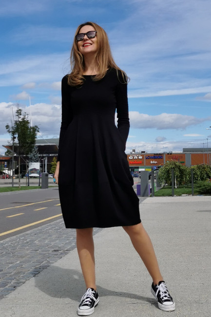 Rochie casual din bumbac uni