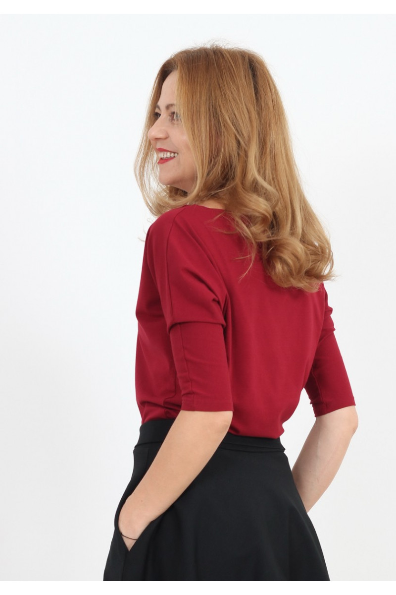 Joa Shop - cumpara online: Bluza uni cu guler barcuta