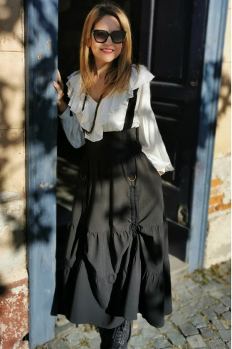 Fusta de toamna cu volane