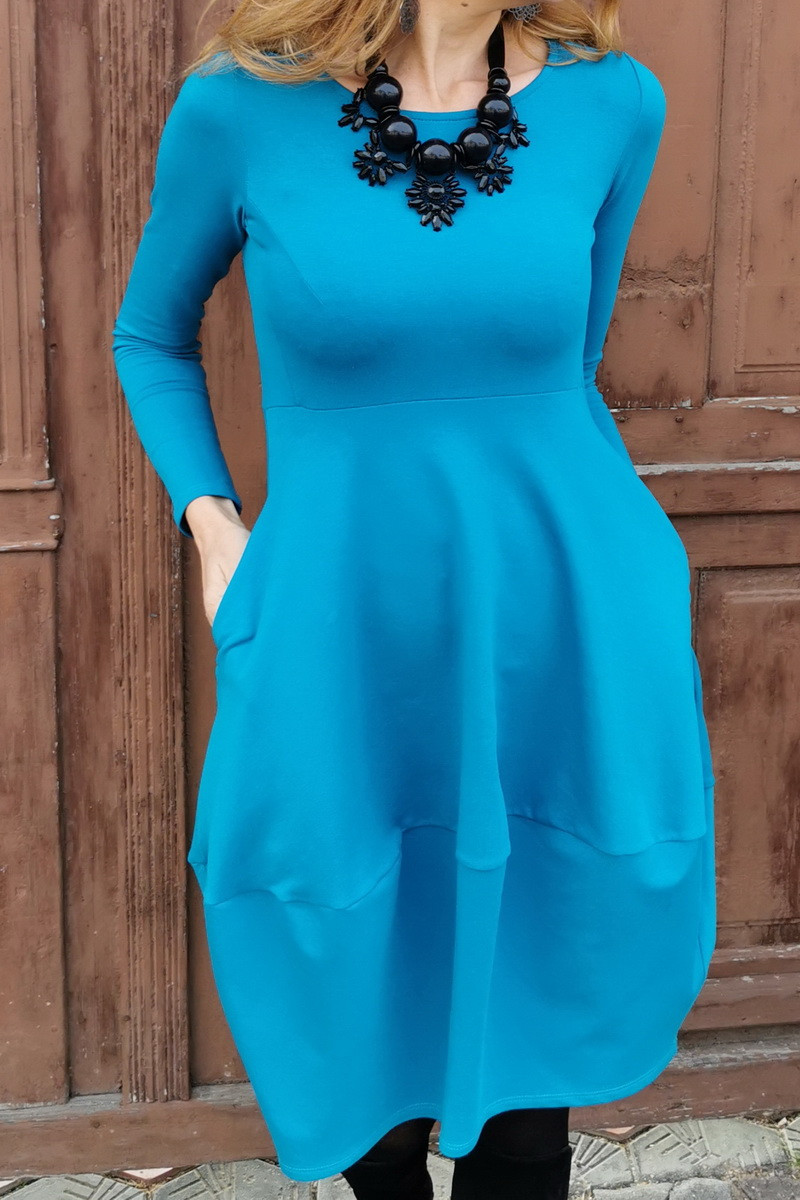 Rochie casual din bumbac uni