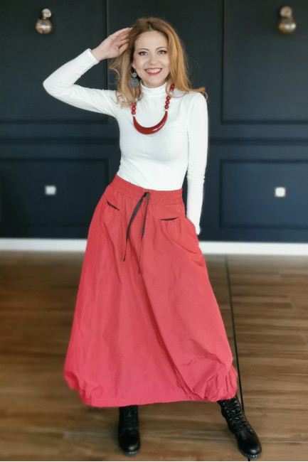 Fusta Merve rosu caramiziu