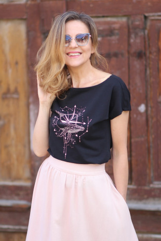 Tricou boho de dama - maneca scurta