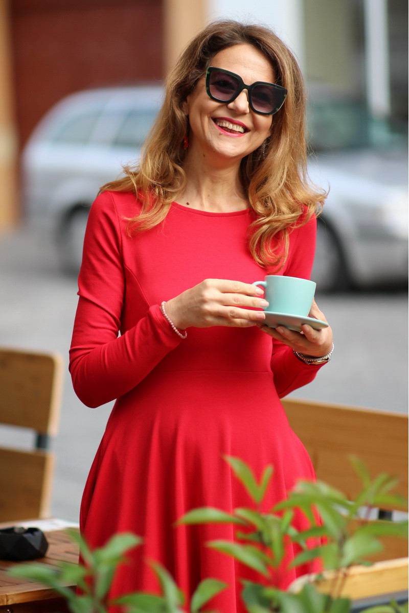 Rochie lunga  tip lalea, din bumbac