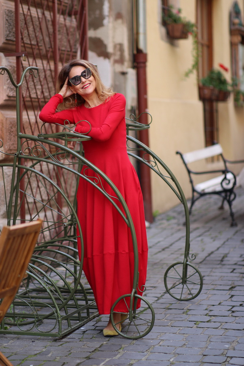 Rochie lunga  tip lalea, din bumbac