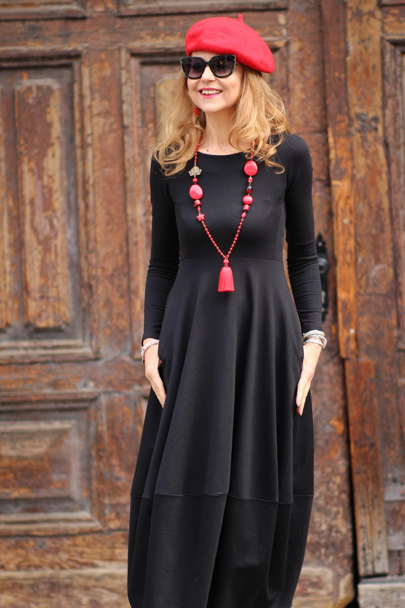 Rochie lunga  tip lalea, din bumbac