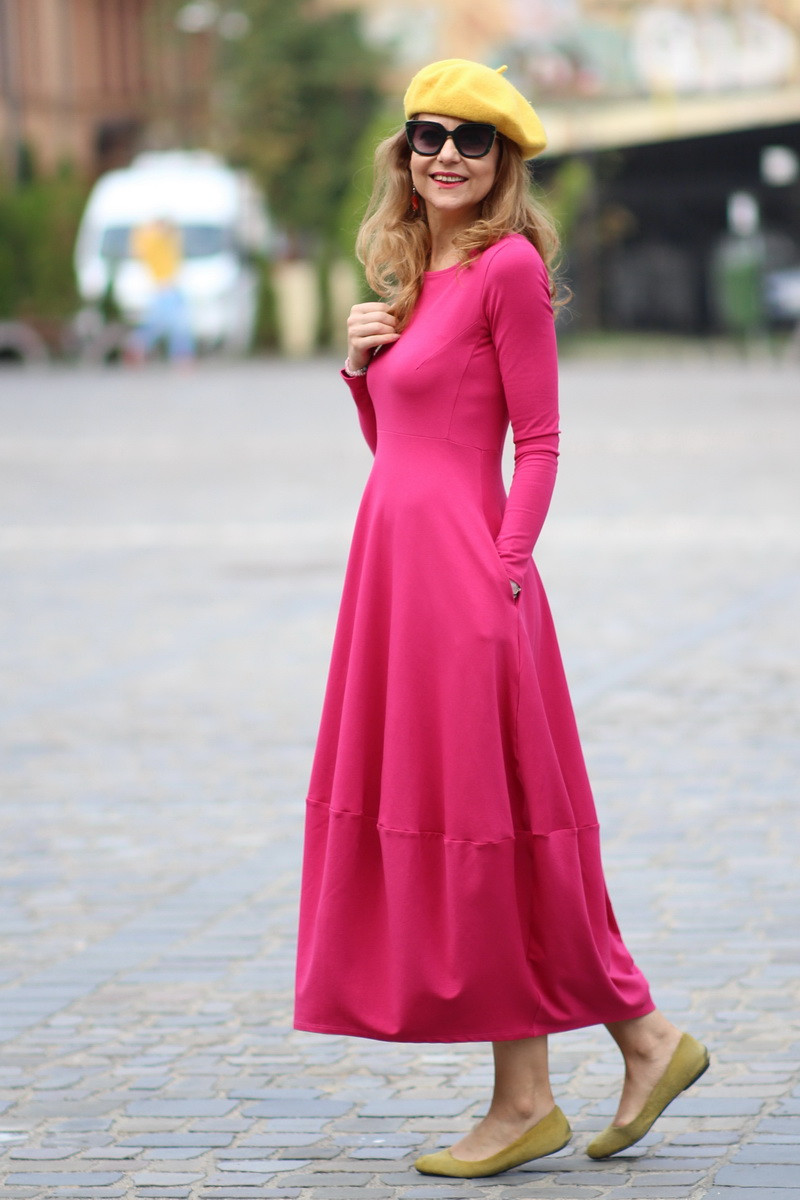 Rochie lunga  tip lalea, din bumbac