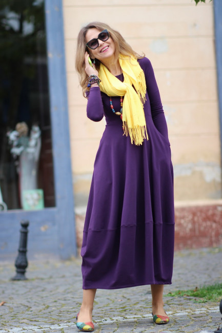 Rochie lunga  tip lalea, din bumbac