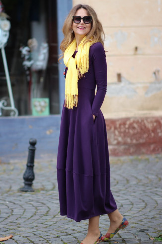 Rochie lunga  tip lalea, din bumbac