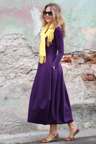 Rochie lunga  tip lalea, din bumbac