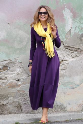 Rochie lunga  tip lalea, din bumbac