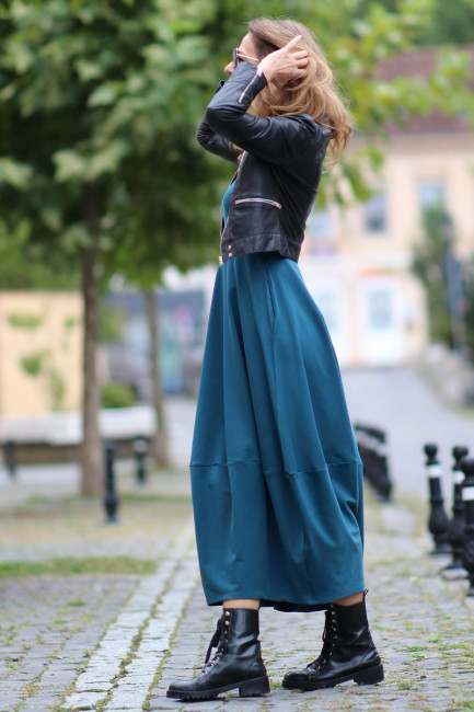 Rochie lunga  tip lalea, din bumbac