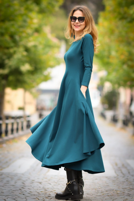 Rochie Electra verde petrol