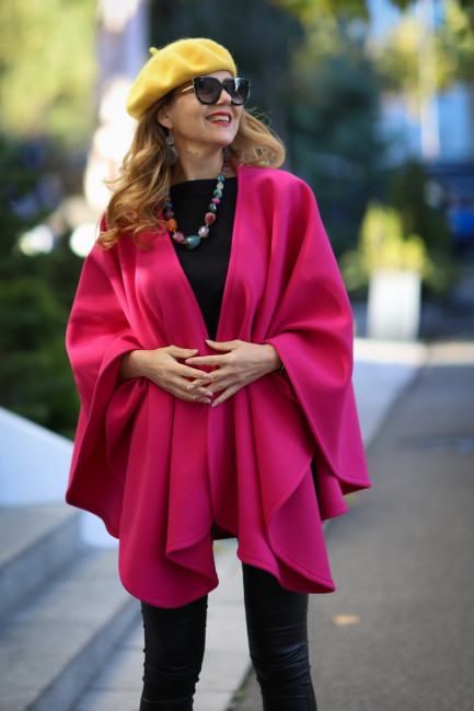 Poncho Aquarelle fucsia