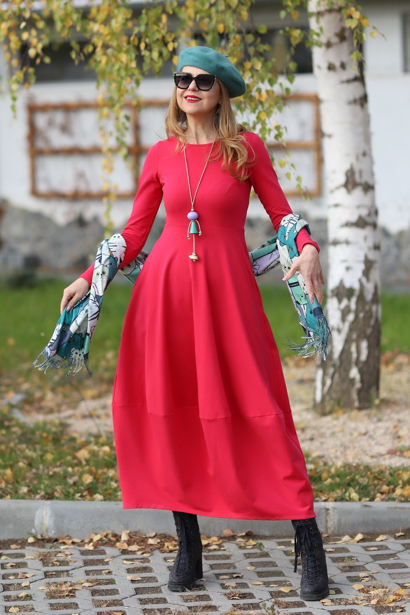 Rochie lunga  tip lalea, din bumbac