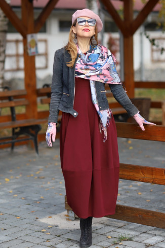 Rochie lunga  tip lalea, din bumbac