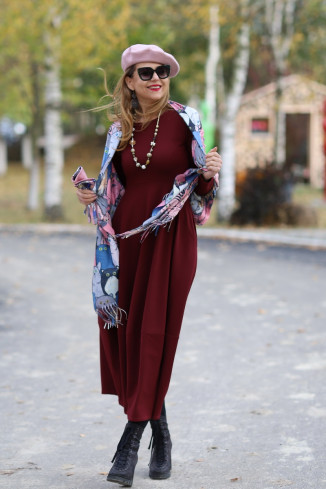 Rochie lunga  tip lalea, din bumbac