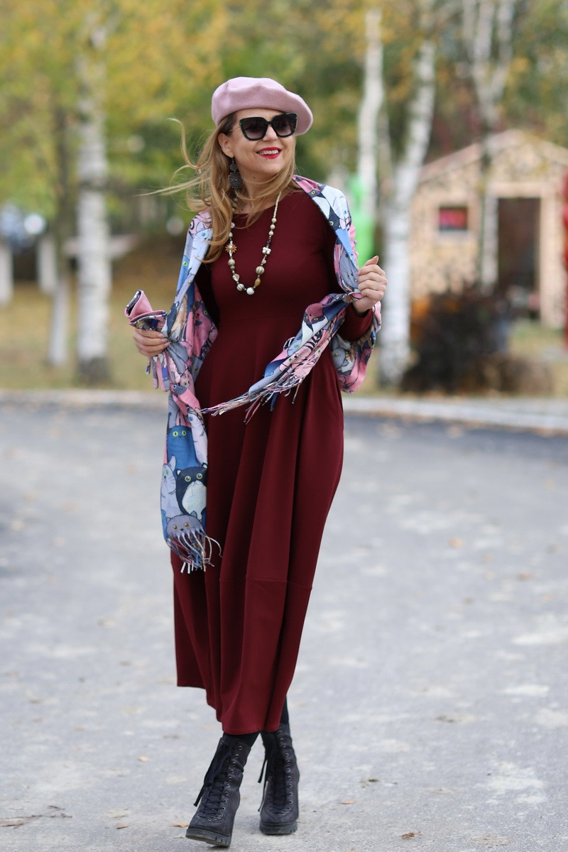 Rochie lunga  tip lalea, din bumbac