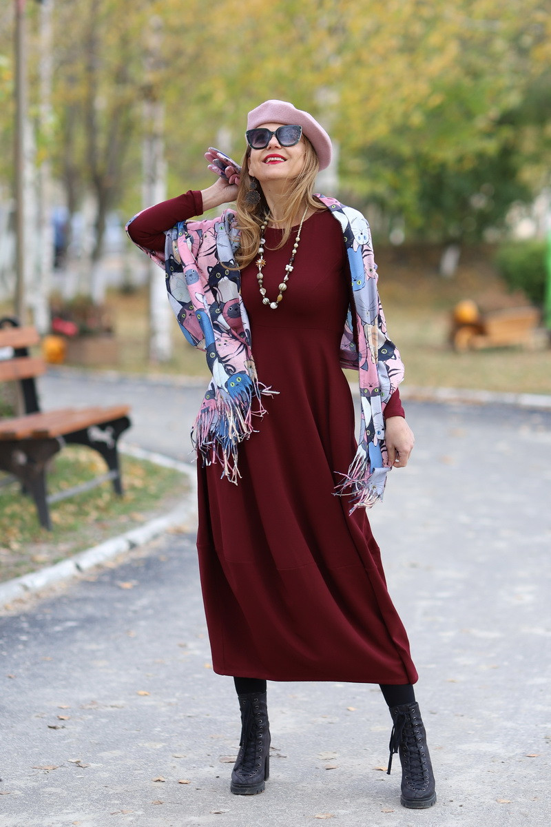 Rochie lunga  tip lalea, din bumbac