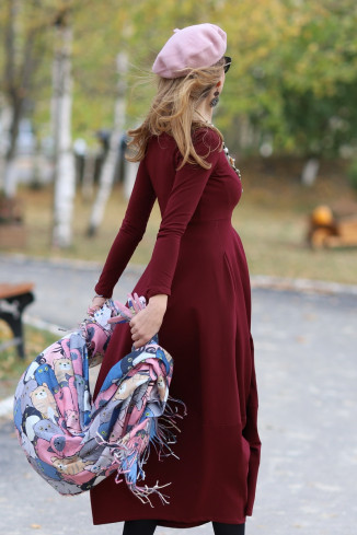 Rochie lunga  tip lalea, din bumbac