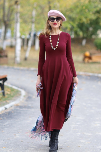 Rochie lunga  tip lalea, din bumbac