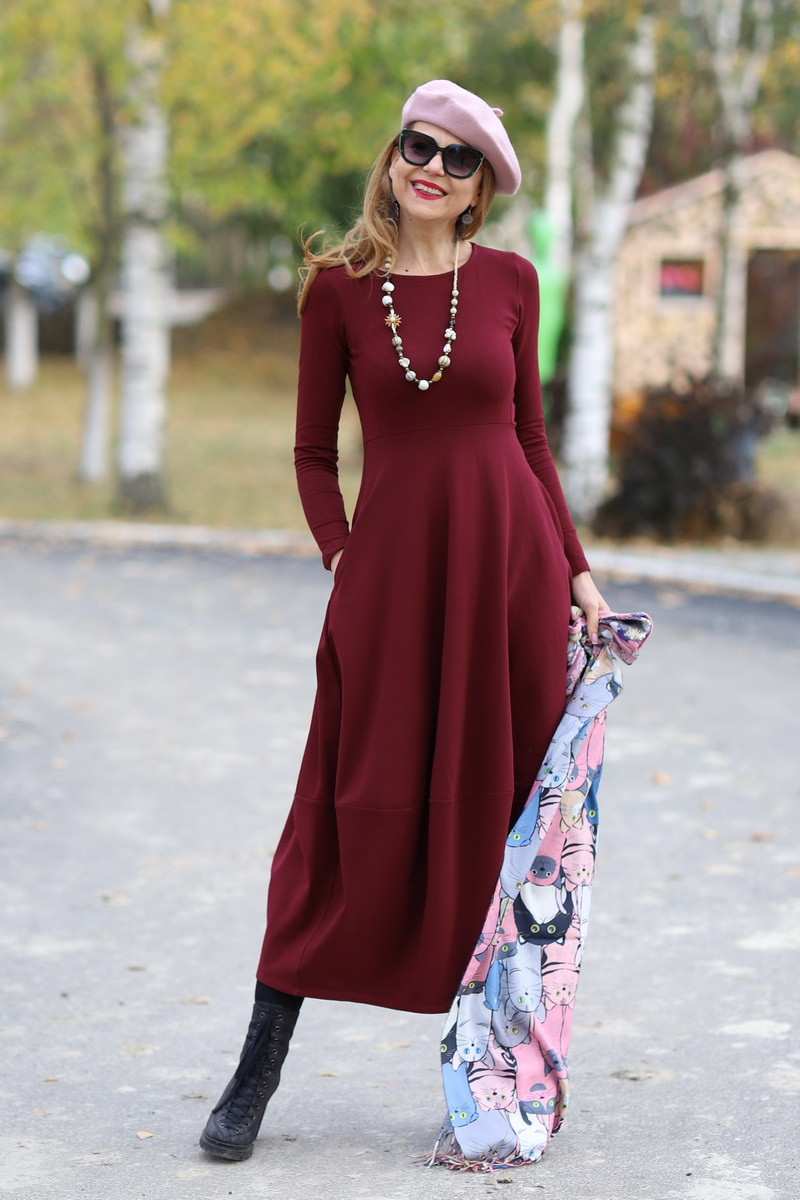 Rochie lunga  tip lalea, din bumbac