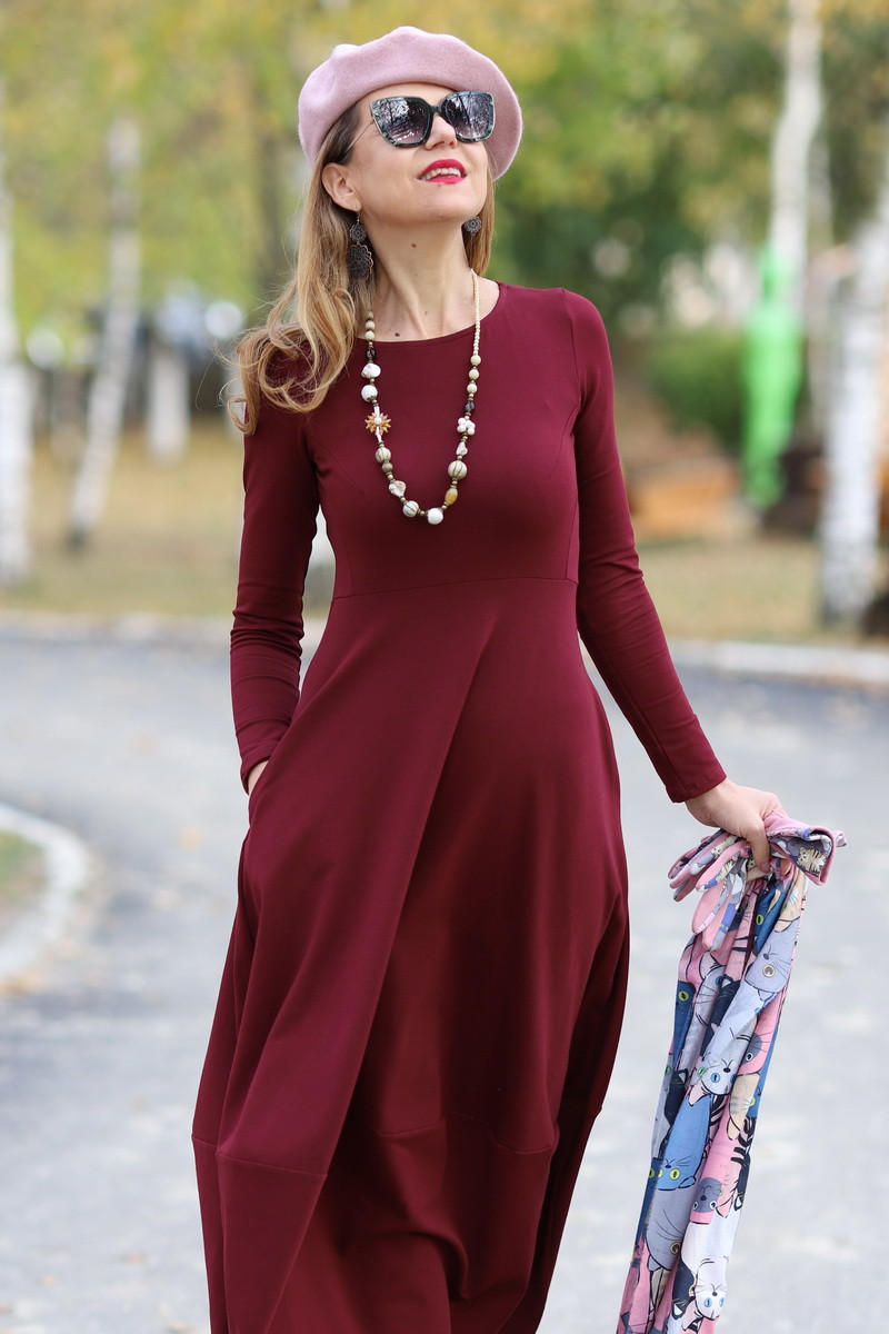 Rochie lunga  tip lalea, din bumbac