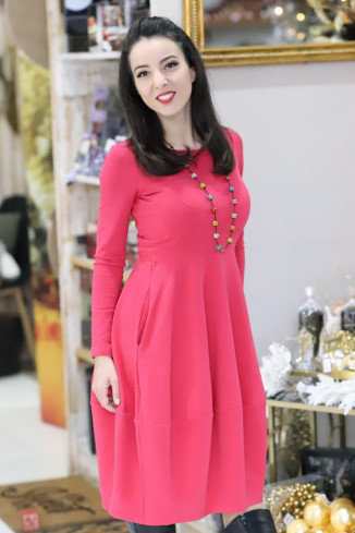 Rochie casual din bumbac uni
