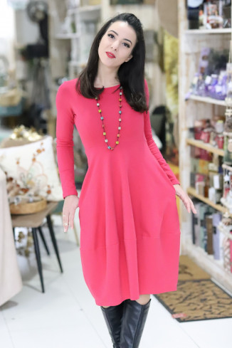 Rochie casual din bumbac uni