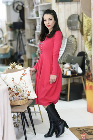 Rochie casual din bumbac uni