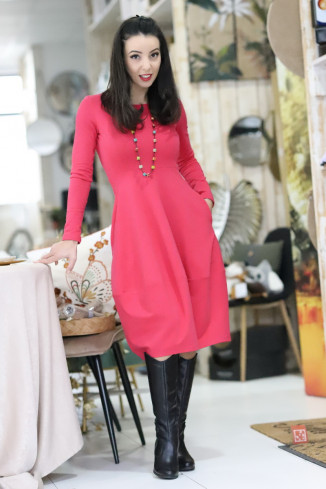 Rochie casual din bumbac uni