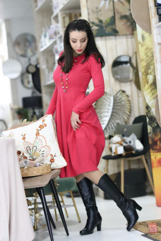 Rochie casual din bumbac uni