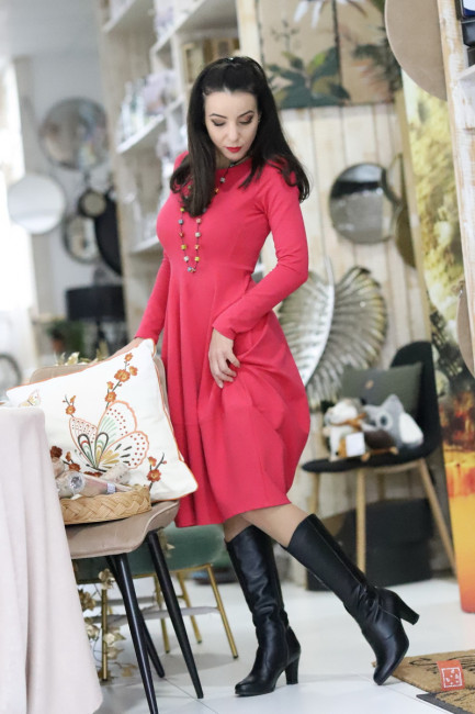 Rochie casual din bumbac uni