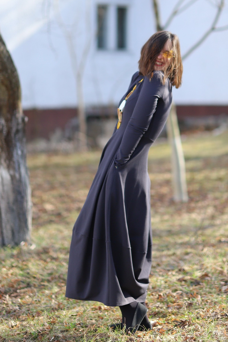 Rochie lunga  tip lalea, din bumbac