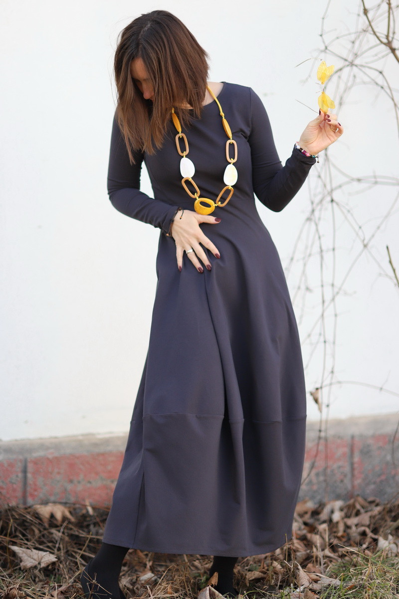 Rochie lunga  tip lalea, din bumbac