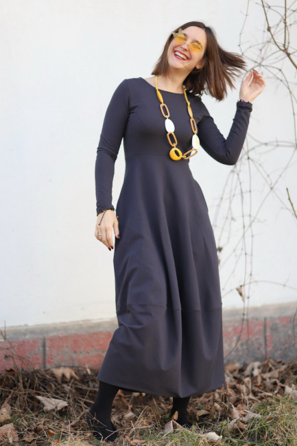 Rochie lunga  tip lalea, din bumbac