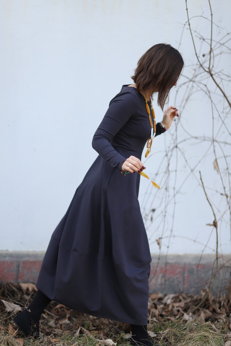 Rochie lunga  tip lalea, din bumbac