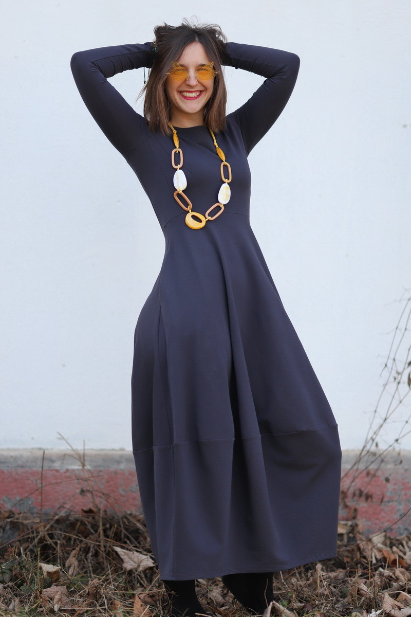 Rochie lunga  tip lalea, din bumbac