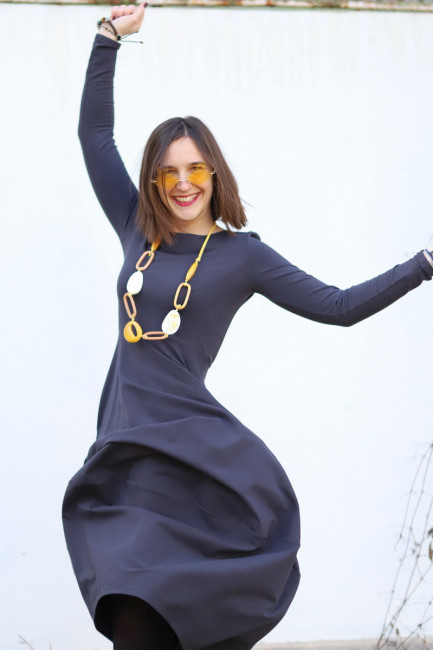 Rochie lunga  tip lalea, din bumbac