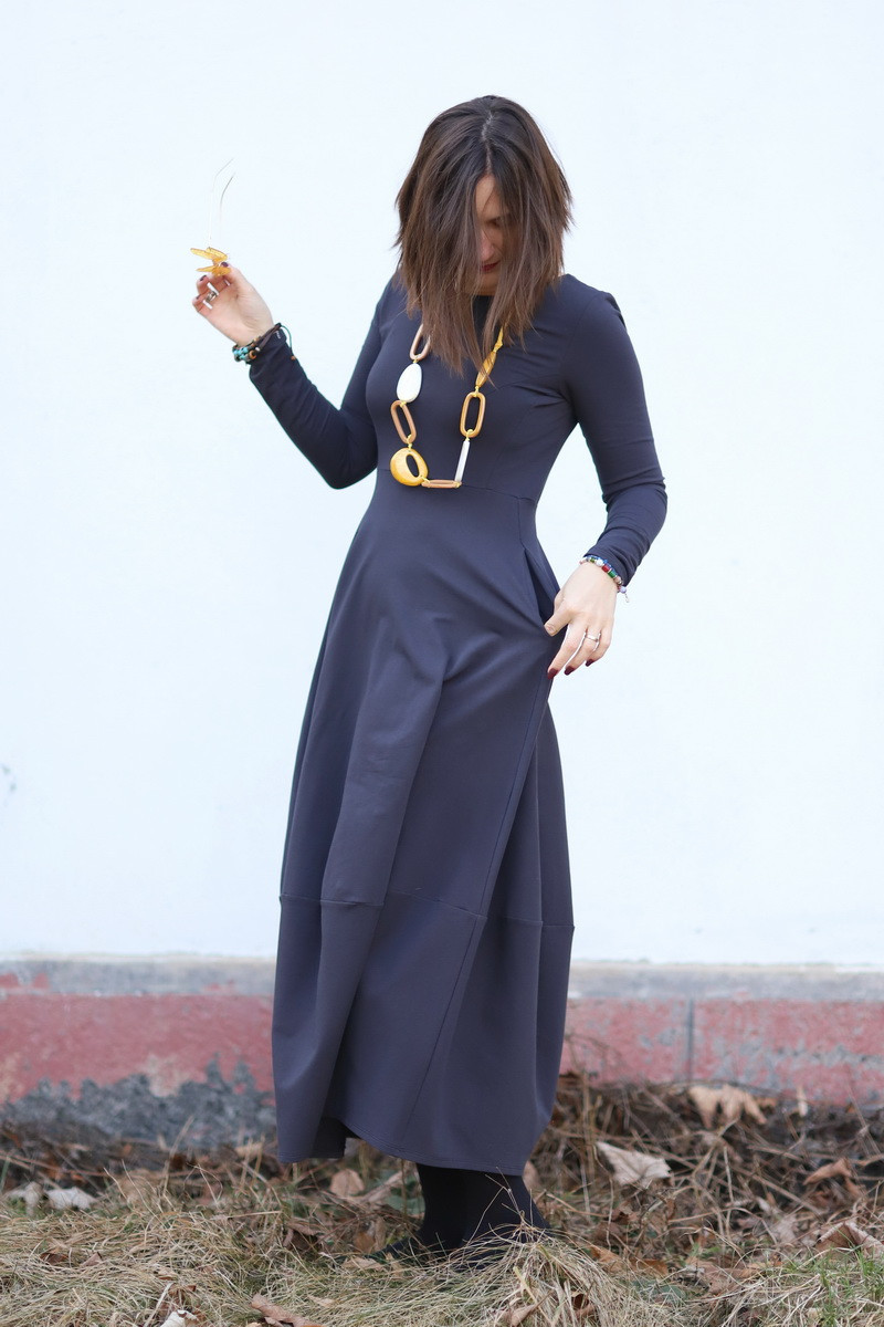 Rochie lunga  tip lalea, din bumbac