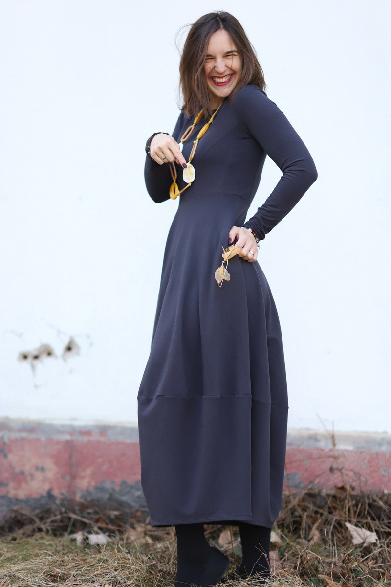 Rochie lunga  tip lalea, din bumbac