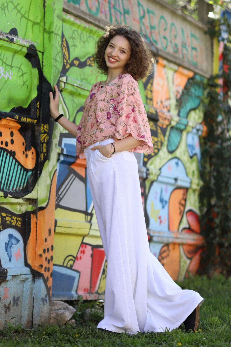 Joa Shop - cumpara online: Pantaloni de vara largi din in