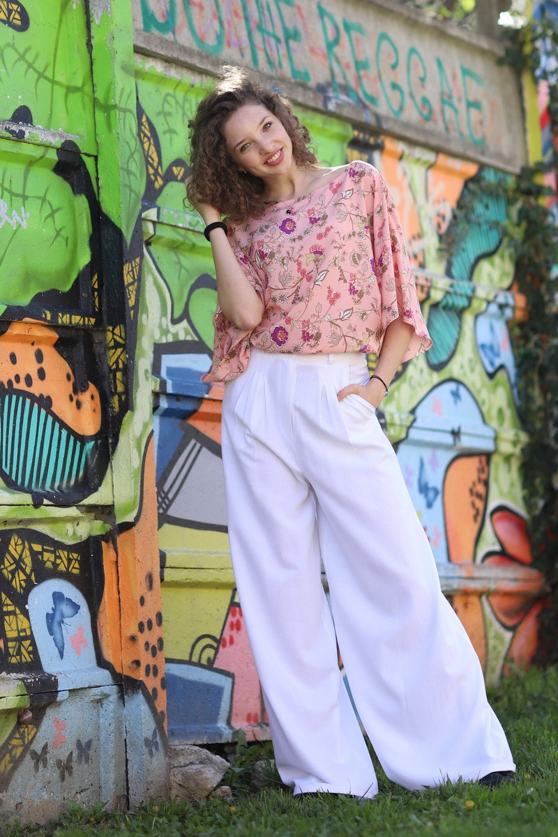 Joa Shop - cumpara online: Pantaloni de vara largi din in