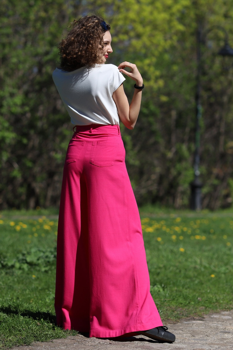 Joa Shop - cumpara online: Pantaloni de vara largi din in